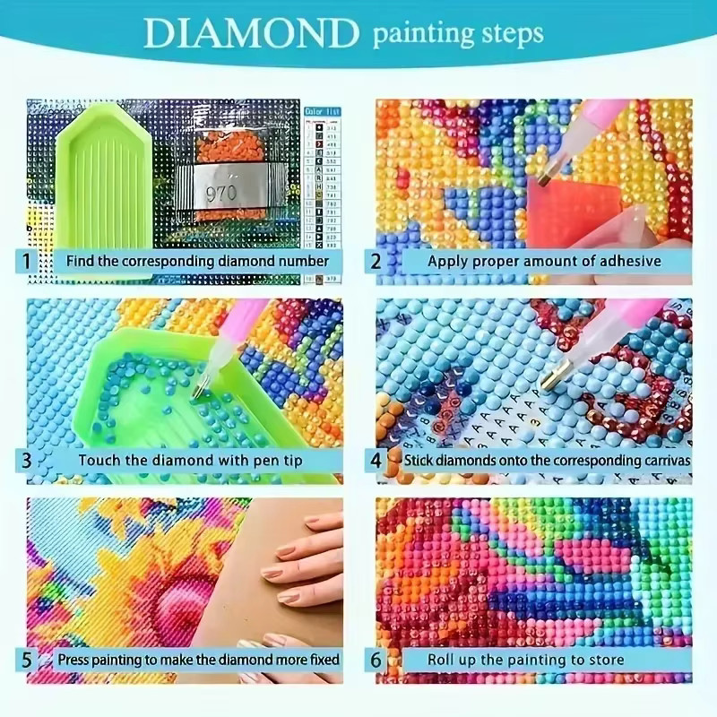 Doraemon DIY Diamond Painting Set rund mit Anime Motiv in Multicolour für deine Kunstdekoration B/B/B: 20 x 20 x 30 cm - Bild 3