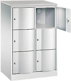 C+P Schließfachschrank Resisto mit 2 Abteilen und 6 Fächern in Lichtgrau, B/T/H: 77,2 x 54,0 x 125,5 cm - Bild 1
