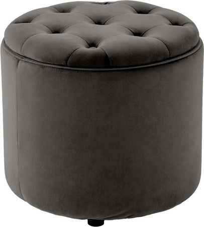 CLP Sitzhocker Pantin Chesterfield aus Samt in Grau, B/T/H: 44 x 42 x 42 cm