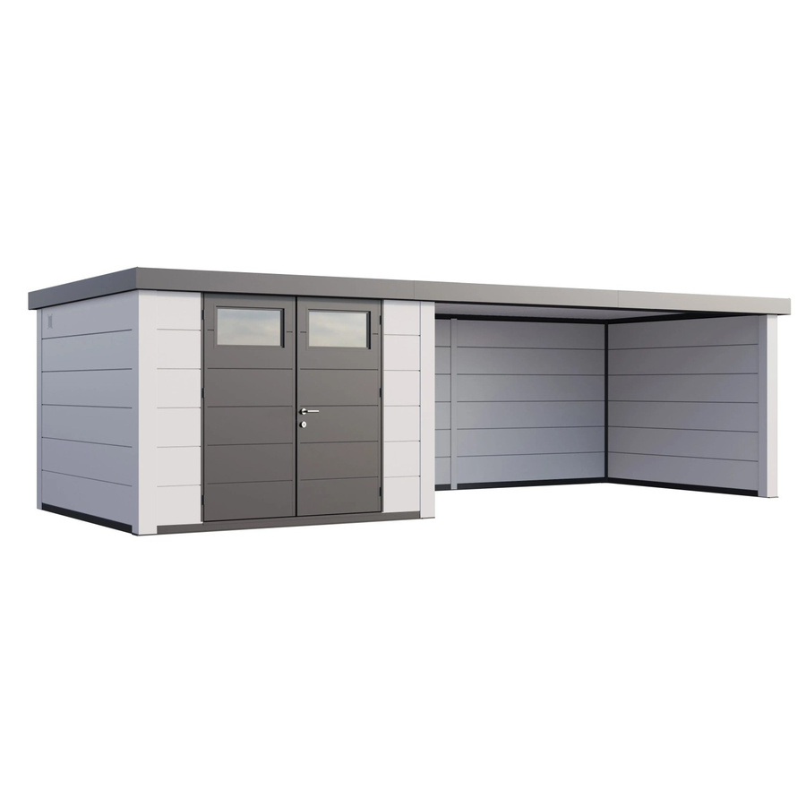 Telluria Gerätehaus Classico 3030 Lounge XL Rechts mit weißen Ecken, B/H/T: 762 x 238 cm, Weiß - Bild 2