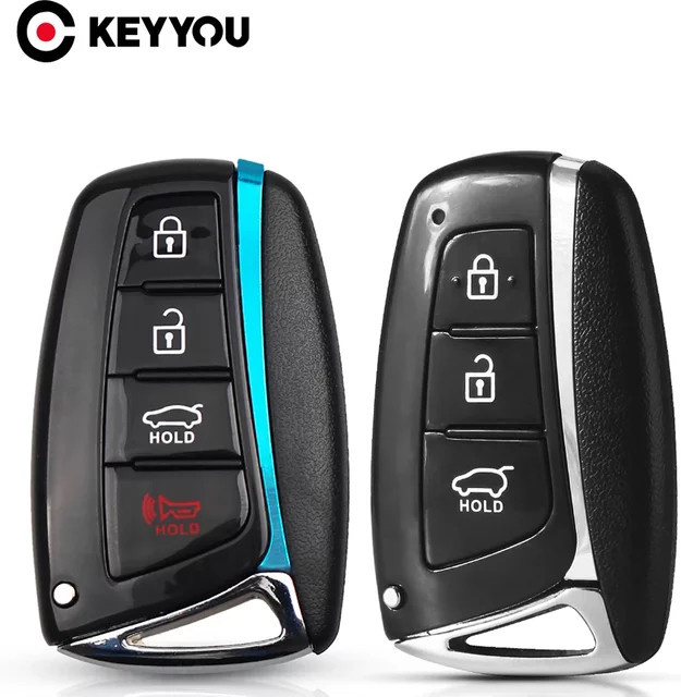 KEYYOU Fernbedienung Gehäuse mit TOY40 Klinge für Hyundai Genesis, Santa Fe, Equus und Azera, Farbe: Schwarz - Bild 1