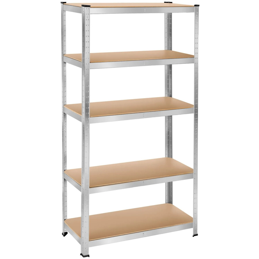 tectake Schwerlastregal mit verzinktem Stahlgestell und MDF-Böden, Silber, H x B x T: 180 x 90 x 40 cm - Bild 2