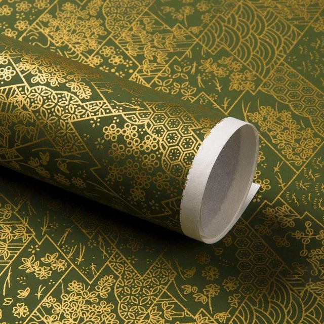 Hefeng Japanisches Chiyotang Papier für DIY Origami und Papierschnitt, Grün, Breite: 42 cm, Höhe: 58 cm - Bild 1