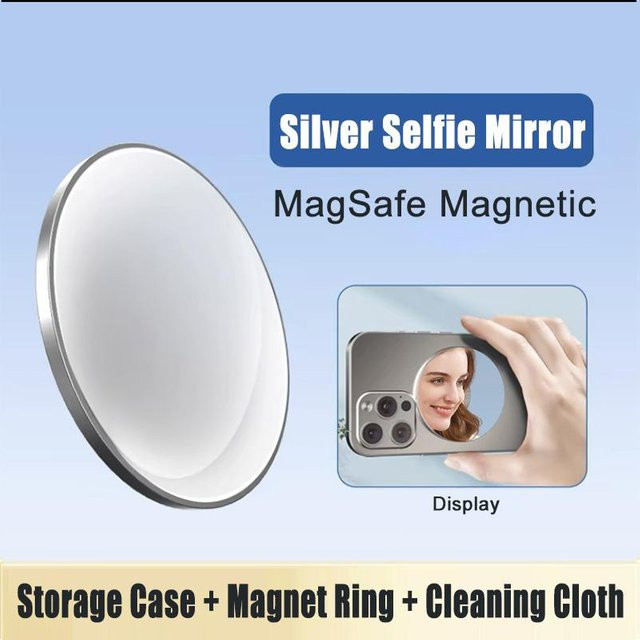 YIRAN MagSafe Magnetischer Selfie-Konvexspiegel für iPhone und Samsung, HD Foto-Assistenzkamera für Vlog und Selfies, Farbe: Weiß - Bild 1