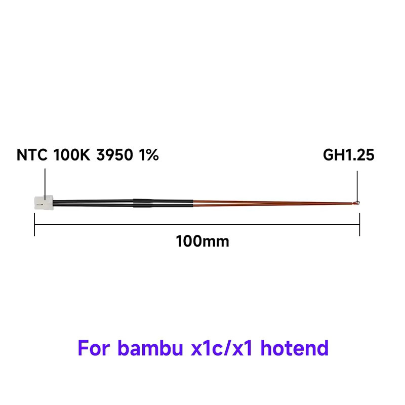 Bambulab Thermistor und Keramik-Heizpatrone 24V für Hotends von P1P und X1C 3D-Drucker Zubehör - Bild 2
