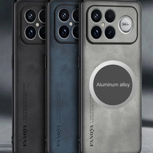 Retro Business Schutzhülle aus Schaffell und PU für Xiaomi Poco F8 Ultra, F7 und X7 Pro mit Magnetfunktion und Anti-Drop Schutz in Schwarz oder Grau - Bild 1
