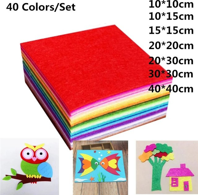 40 Stück Filzstoff in Bunt für DIY Patchwork, Quilten und Handarbeit - Bild 1