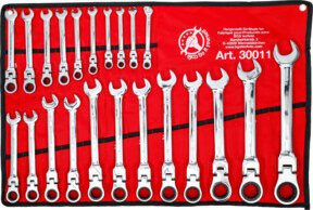 BGS Do it yourself Ratschenring-Maulschlüssel-Satz 30011, 22-teilig, silber, SW 6 - 32 mm, aus Chrom-Vanadium-Stahl - Bild 1
