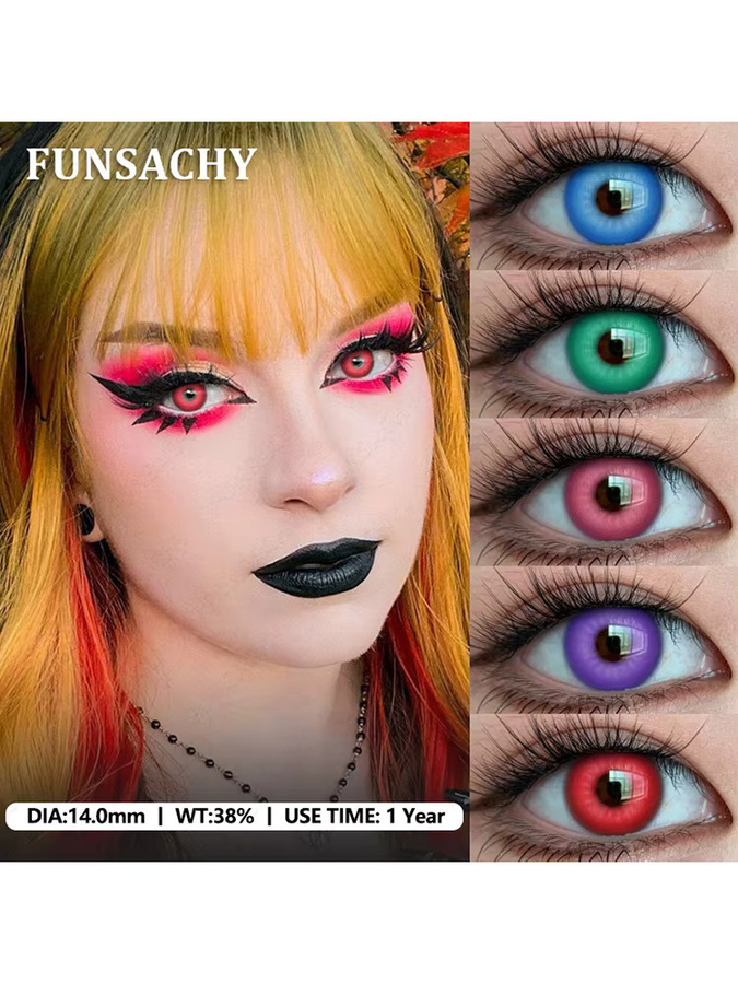 FUNSACHY Kontaktlinsen, rosa, rot, grün, Cosplay - Bild 3