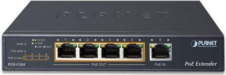 PLANET PoE-E304 PoE Extender GigE mit 4 Anschlüssen in Schwarz - Bild 1