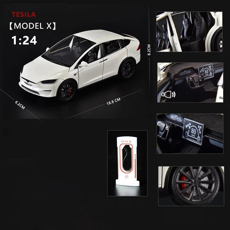 JJRC TOP Tesla Model X Tesla Model 3 Spielzeugauto, 1:24, weiß, mit Licht und Sound - Bild 2