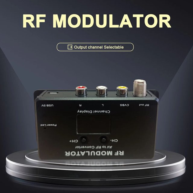 Tuoying Einkanaliger AV-zu-RF-Analogmodulator mit selbstproduzierten Programmen und Einfügemischer in Schwarz - Bild 1