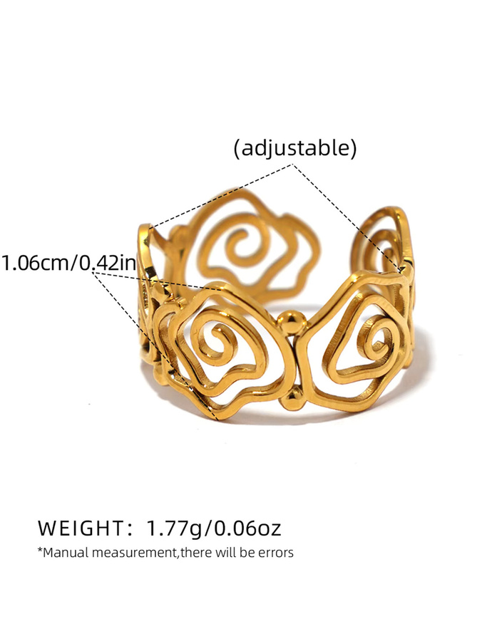 Uself Ring, Edelstahl, Gold, Damen - Bild 2