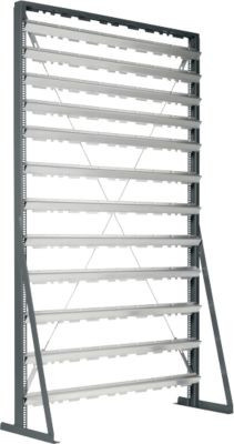 SSI Schäfer Ständerregal aus Stahl, 1-seitig bestückbar mit 12 Reihen, anthrazitgrau, B: 114,5 cm, T: 40,0 cm, H: 195,0 cm - Bild 1
