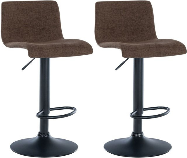 2er Set DELUKE Barhocker GEBEL in Braun, höhenverstellbare Barstühle mit Lehne und 360 Grad Drehsitz, B/T/H: 39 x 36 x 84 cm - Bild 1