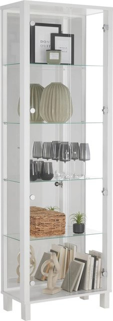 Mömax Vitrine Albi in Weiß mit Glastüren und Regalböden, modern und matt - Bild 1