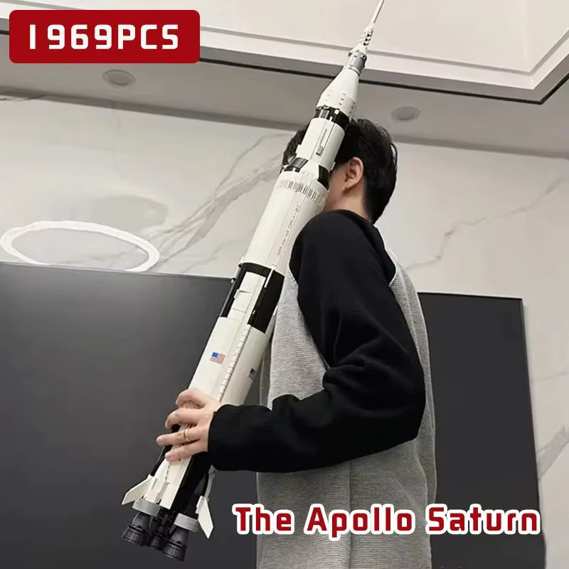 LIEI Apollo Saturn 5, Weltraumraketen-Serie, Modellbausatz, 1969 Teile - Bild 2