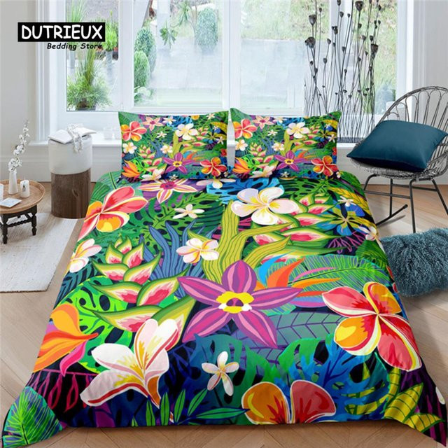 Home Living Bettwäsche-Set mit Blumenmuster in Gelb, 2-teilig aus Mikrofaser, B/H: 135 x 200 cm - Bild 1