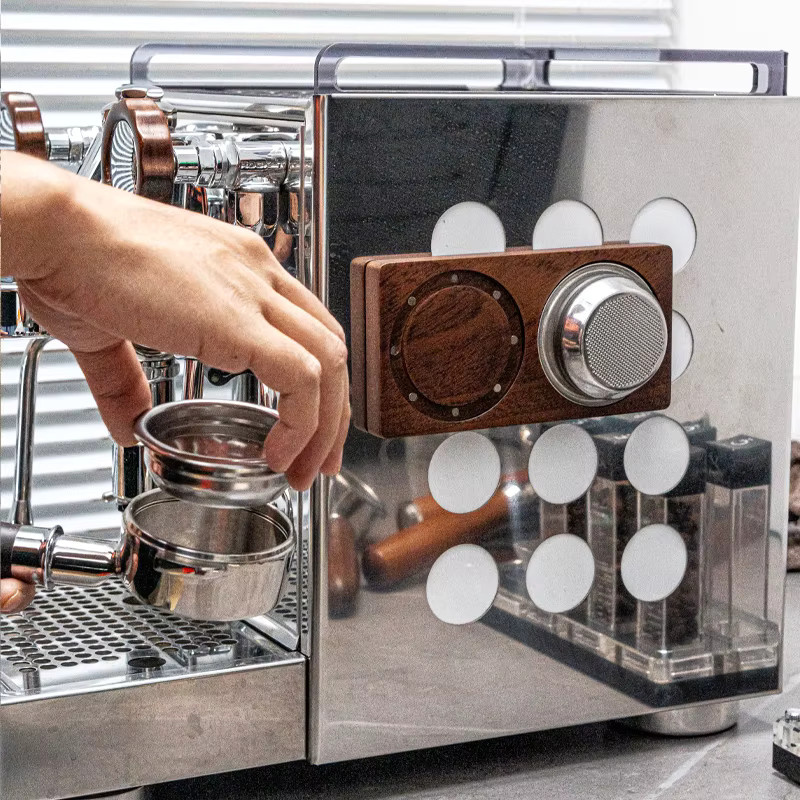 YUAN-ECT Kaffeekorb-Aufbewahrungsregal aus Redwood mit magnetischer Wandbefestigung, Braun, 58 mm - Bild 5