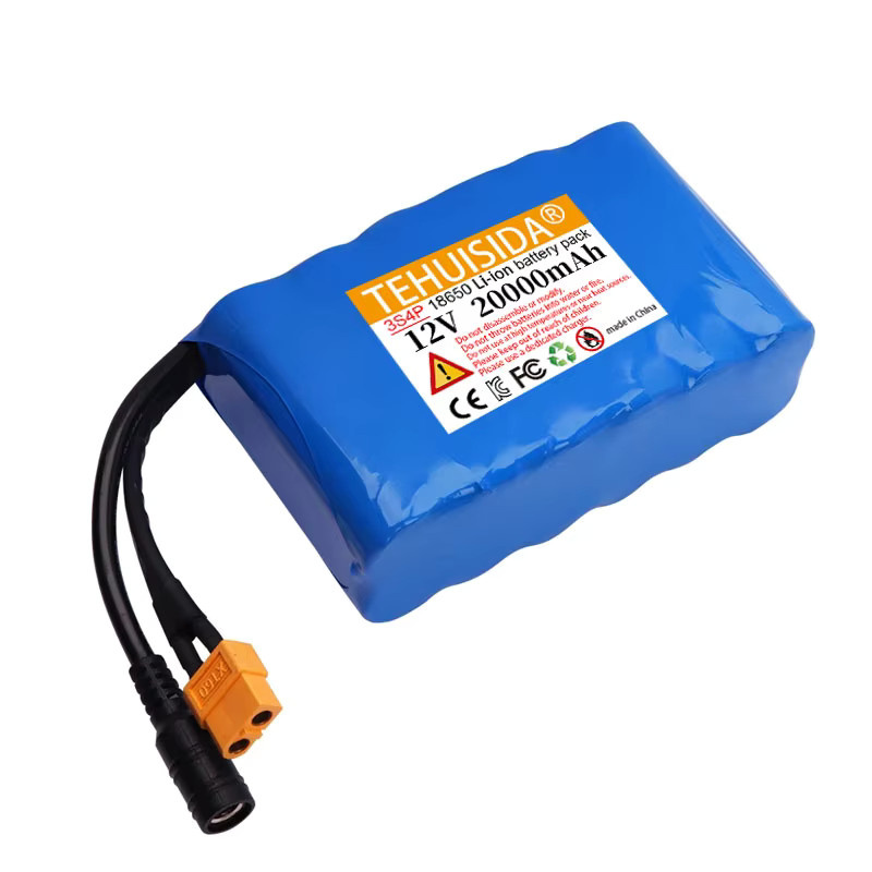 TEHUISIDA 12 V 20 Ah Lithium-Ionen-Akku mit eingebautem BMS, 18650 Zellen, Blau, HJ817 V080 - Bild 2
