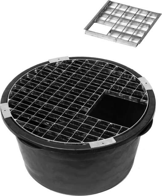 Ubbink Brunnen-Einbau-Set mit Abdeckrost und Einsatzstück aus Metall, Durchmesser: 68 cm, Tiefe: 36 cm - Bild 1