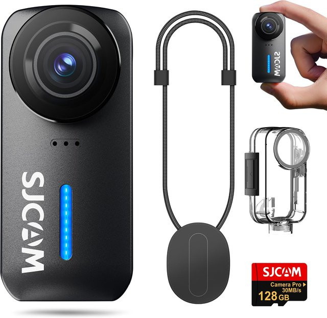 SJCAM C110PLUS Kompakte Action-Kamera in Schwarz mit 4K, Bildstabilisierung, 30m wasserdichtem Gehäuse, Weitwinkel, 8x Zoom und magnetischer Halterung - Bild 1