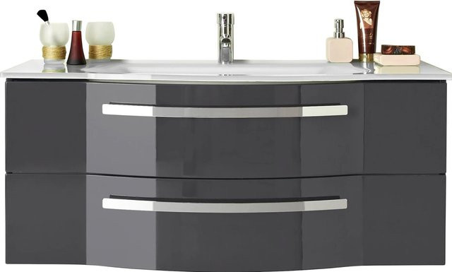 Pelipal Waschbeckenunterschrank Serie 4005 in Steingrau glossy, Breite: 115 cm, Höhe: 48,2 cm - Bild 1