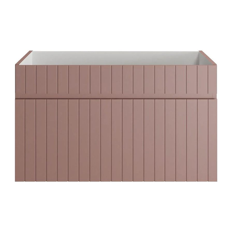 Waschbeckenunterschrank Satara Vente-unique in Puderrosa mit geriffeltem Design und matter Oberfläche, Breite: 80 cm, Tiefe: 46 cm, Höhe: 2,5 cm - Bild 2