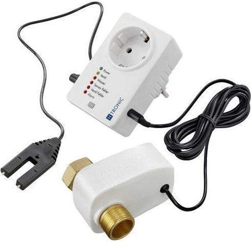 H-Tronic WSS 1 Wassermelder mit externem Sensor, netzbetrieben über Steckdose, Weiß - Bild 1