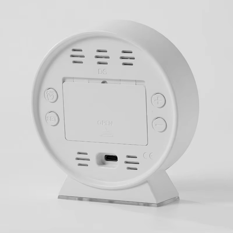 WOKLOK LED Digital-Wecker mit springender Sekundenanzeige und Desktop-Umgebungslicht in Weiß, USB-Tischuhr mit automatischer Dimmung - Bild 5