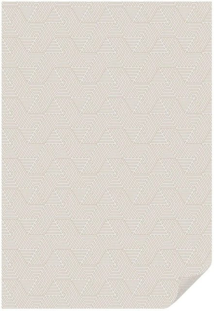Tulup Buntglasfolie Lineare Dreiecke in Beige mit geometrischem Motiv, Breite: 100 cm, Höhe: 146 cm - Bild 1