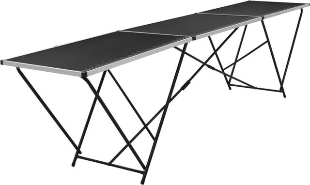 vidaXL Klappbarer Tapeziertisch aus MDF und Aluminium in Schwarz B/T/H: 300 x 60 x 78 cm - Bild 1