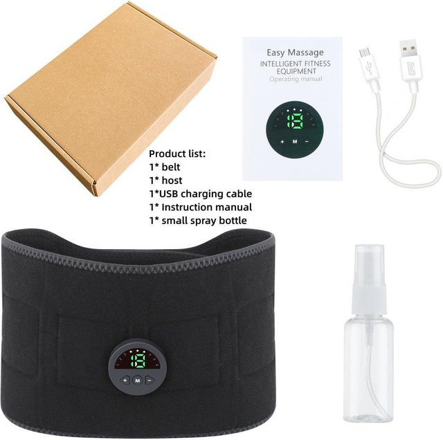 emsa EMS Elektrischer Muskelstimulator für Bauchmuskeln und Taille, Vibrationsgürtel zum Abnehmen in Beige - Bild 1