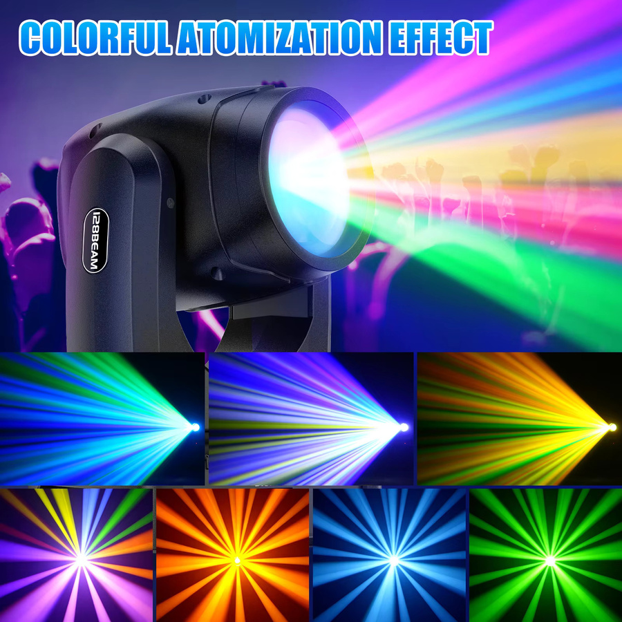 Somspot 4er Set LED Moving Head Lights mit Flightcases in Schwarz für professionelle Bühnenbeleuchtung mit RGB Atomisationseffekt - Bild 3