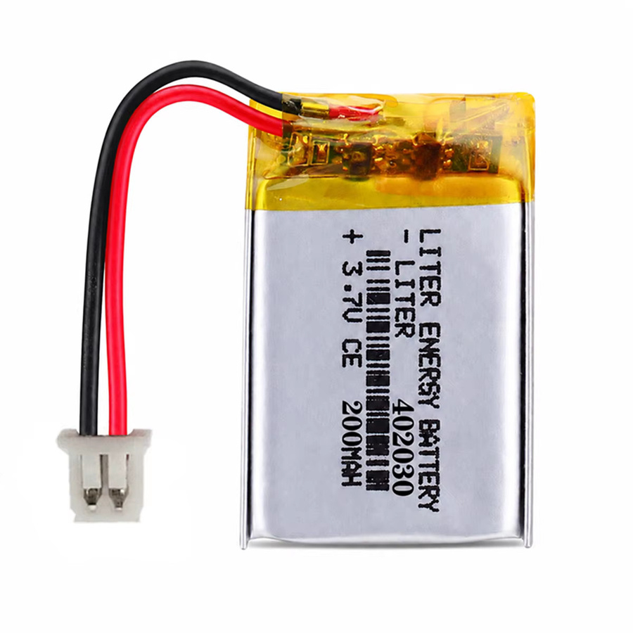 Wiederaufladbarer Polymer-Lithium-Lipo-Akku von Liter Energy, 3,7V 200mAh, Farbe Silber, mit JST 1,25mm Anschluss - Bild 2