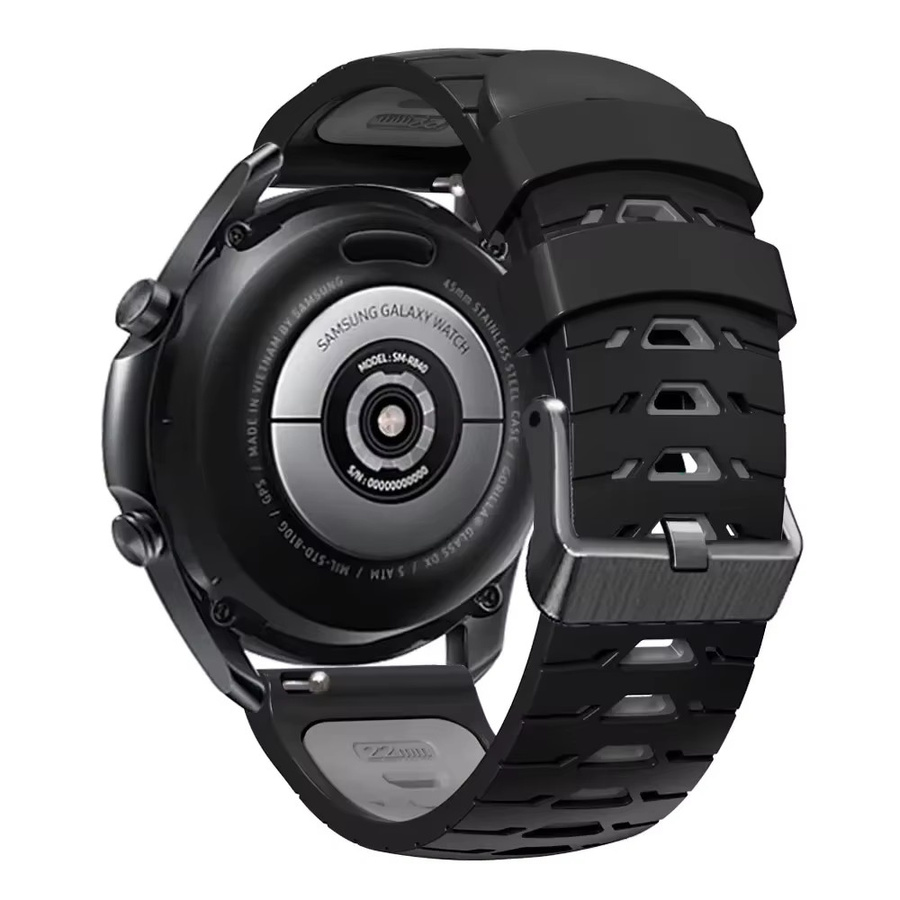 QCTOG Uhrenarmband Silikon, 22 mm, Schwarz, Unisex - Bild 3