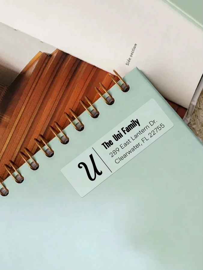Personalisierte Rücksende-Adressetiketten aus transparentem Kunststoff mit individuellem Text, B: 6,35 cm, H: 1,9 cm - Bild 2