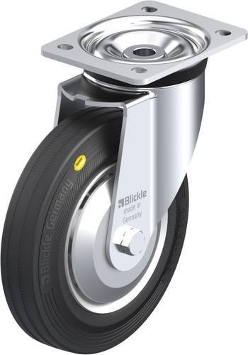 Blickle Lenkrolle LK-RD 200K-FA in Schwarz und Grau mit Stahlgehäuse, Rad-Durchmesser: 200 mm, Tragfähigkeit: 350 kg - Bild 1