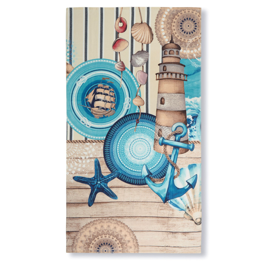 hip Family Strandtuch Aldiana Leuchtturm in Blau, B/B: 100 x 180 cm - Bild 1