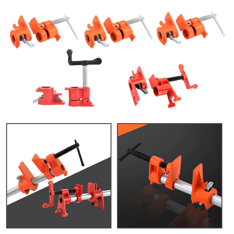 Metall Rohrklemmenset in Orange für Holzbearbeitung und DIY-Projekte - Bild 3