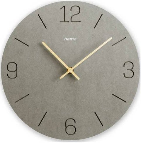 Hama Wanduhr Kreta analog aus Holz in Grau mit lautlosem Quartzwerk Durchmesser: 30 cm - Bild 1