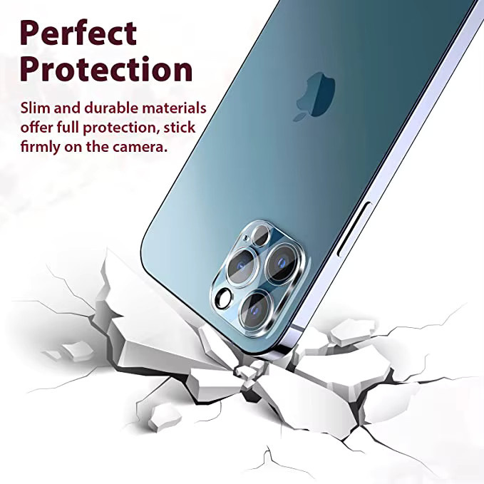 3D Kameraobjektiv Rückseite Schutz aus gehärtetem Glas für Apple iPhone 15 14 13 12 11 Pro Max Plus, transparent - Bild 4