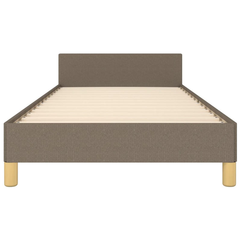 vidaXL Bettgestell mit Kopfteil aus Stoff und Lärchenholz in Beige/Grau, B/H: 80 x 200 cm - Bild 3