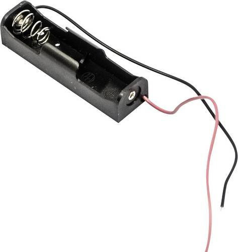 MPD Batteriehalter für 1x Mignon AA mit Kabel in Schwarz, B/T/H: 60 x 16 x 14 mm - Bild 1