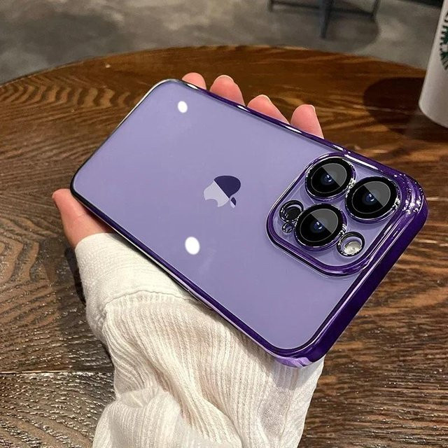 Rui Di Silikonhülle mit Linsenschutz für iPhone in Dunkelviolett und Transparent - Bild 1