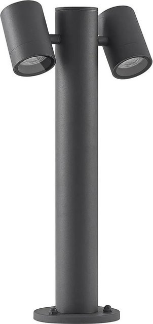 Lucande Außenleuchte Maloney Bodenleuchte Schwarz aus Aluminium, 2-flammig, GU10, IP54, Modern, zylinderförmig - Bild 1