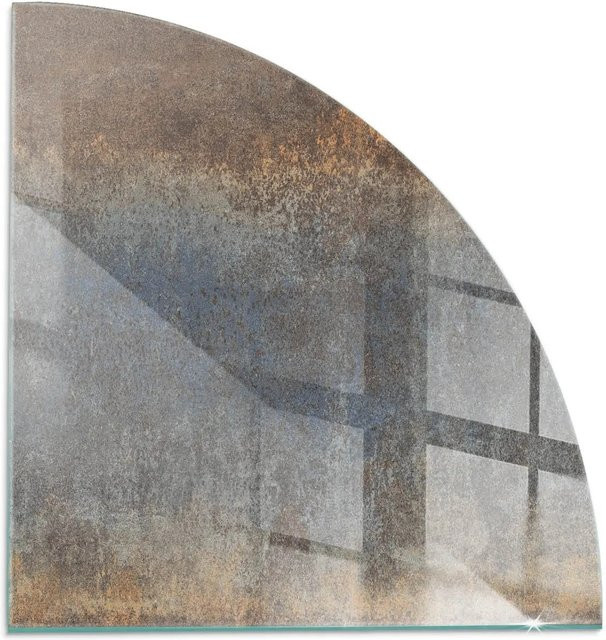 Tulup Glasplatte für Kamin mit abstraktem Texturmuster in Braun, B/H: 100 x 100 cm - Bild 1