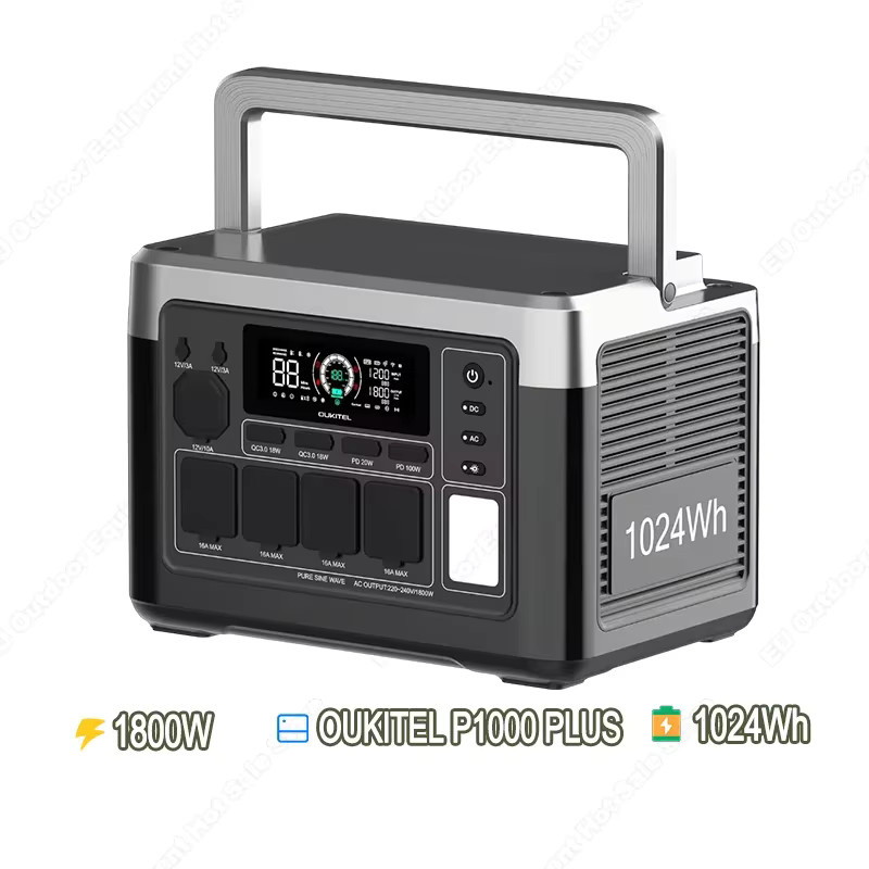 OUKITEL P1000 PLUS Tragbare Powerstation mit 1024Wh LiFePO4-Akku und 1800W Solargenerator für Outdoor, Camping und Notstromversorgung zu Hause - Bild 7