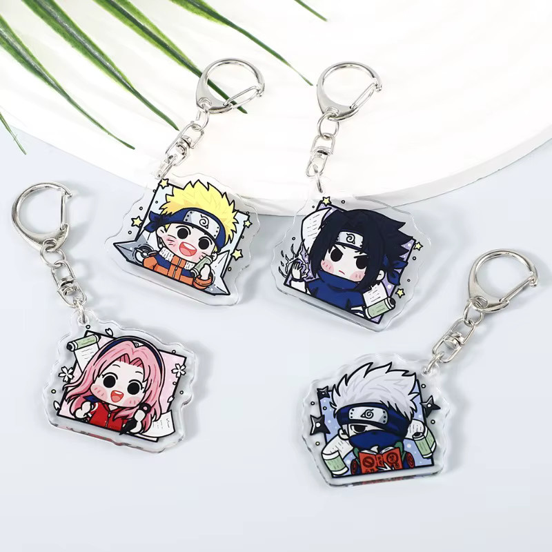Bandai Naruto Cartoon Anime Acryl-Schlüsselanhänger, Chibi Halbkörper-Anhänger, Unisex - Bild 1