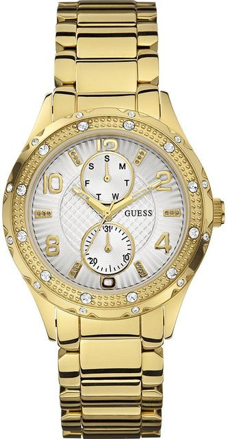 GUESS Armbanduhr, Edelstahl, Gold, Quarz, Diamantbesetzt, Damen - Bild 1
